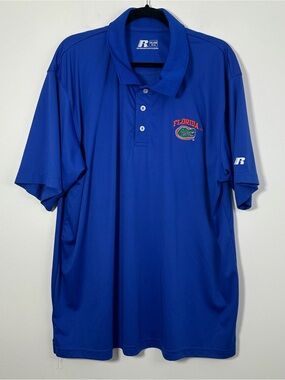 Russell Florida Gators Men’s Blue Performance Polo Shirt 2XL NCAA UF